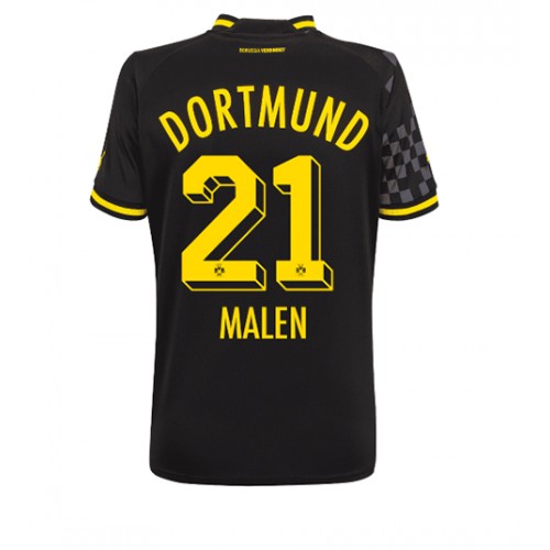 Borussia Dortmund Donyell Malen #21 Bortedrakt Kvinner 2022-23 Kortermet Borussia Dortmund Donyell Malen #21 Bortedrakt Kvinner 2022-23 Kortermet